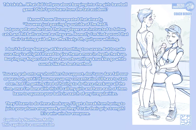 Coach's Check Up [Ballbusting][Baseball][Femdom][Commission][Artist: Kamitora] by Sombraros