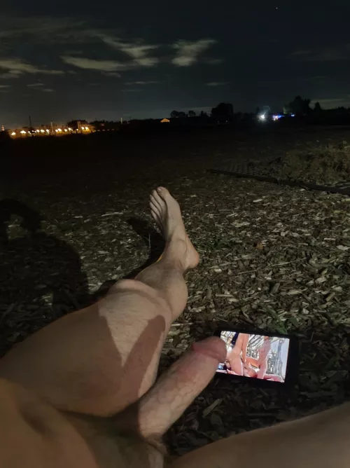 Public areas are more fun at night. Love the dick shadow on my leg. Wish it waa actually that long by NetflixQ4