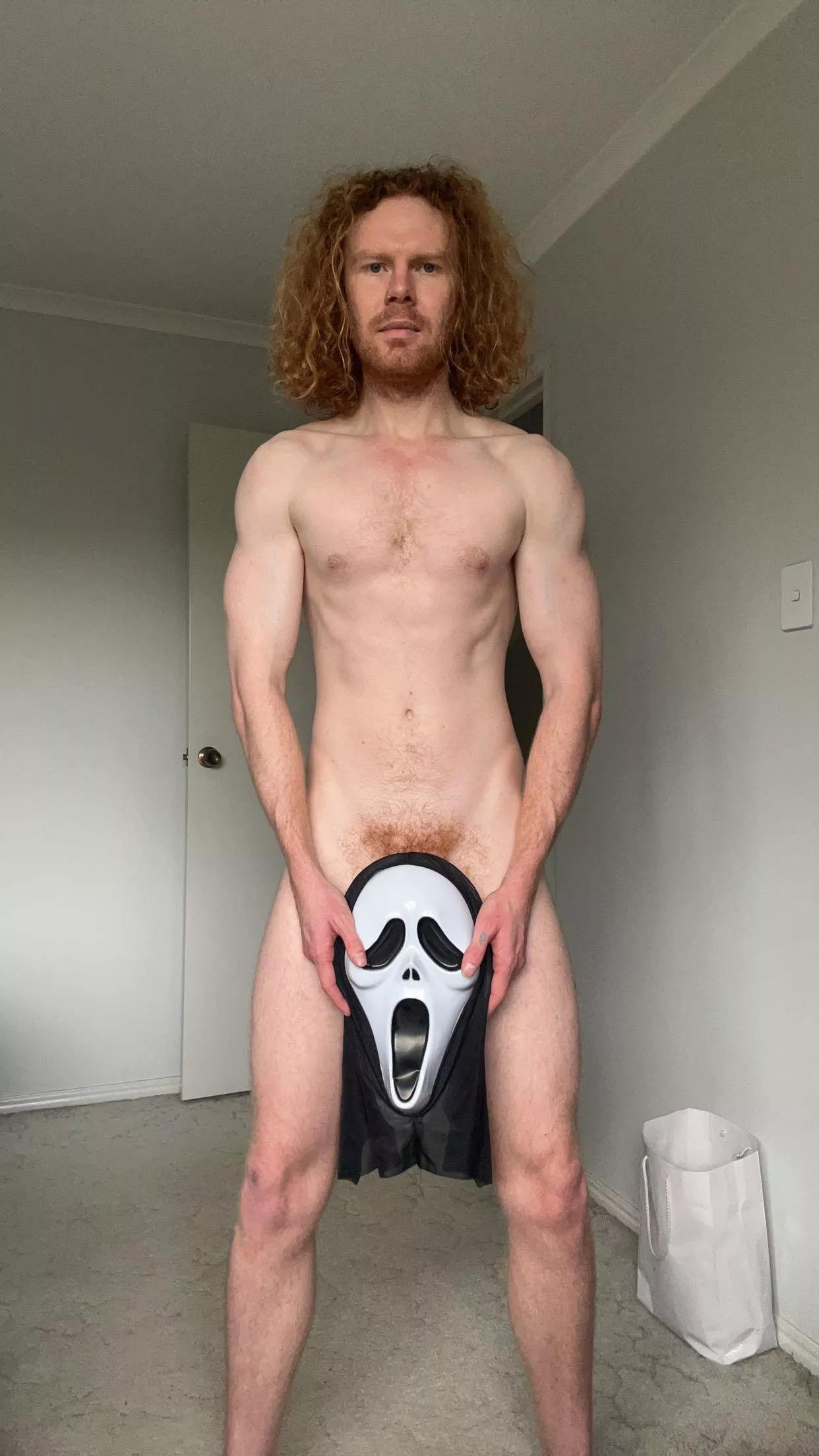 Should I drop the mask and take a pic? 😈🔥 who wants to see it? 🍆 posted by BlueStarBoyOF