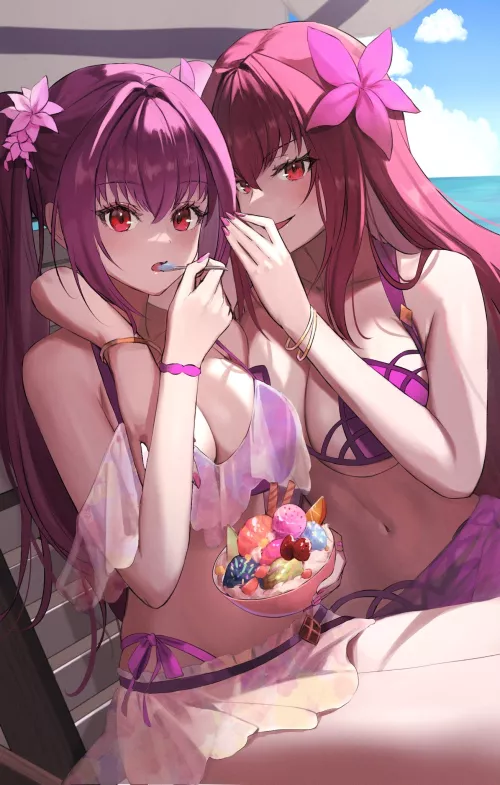 Summer Skadi & Scathach by CheetahSperm18