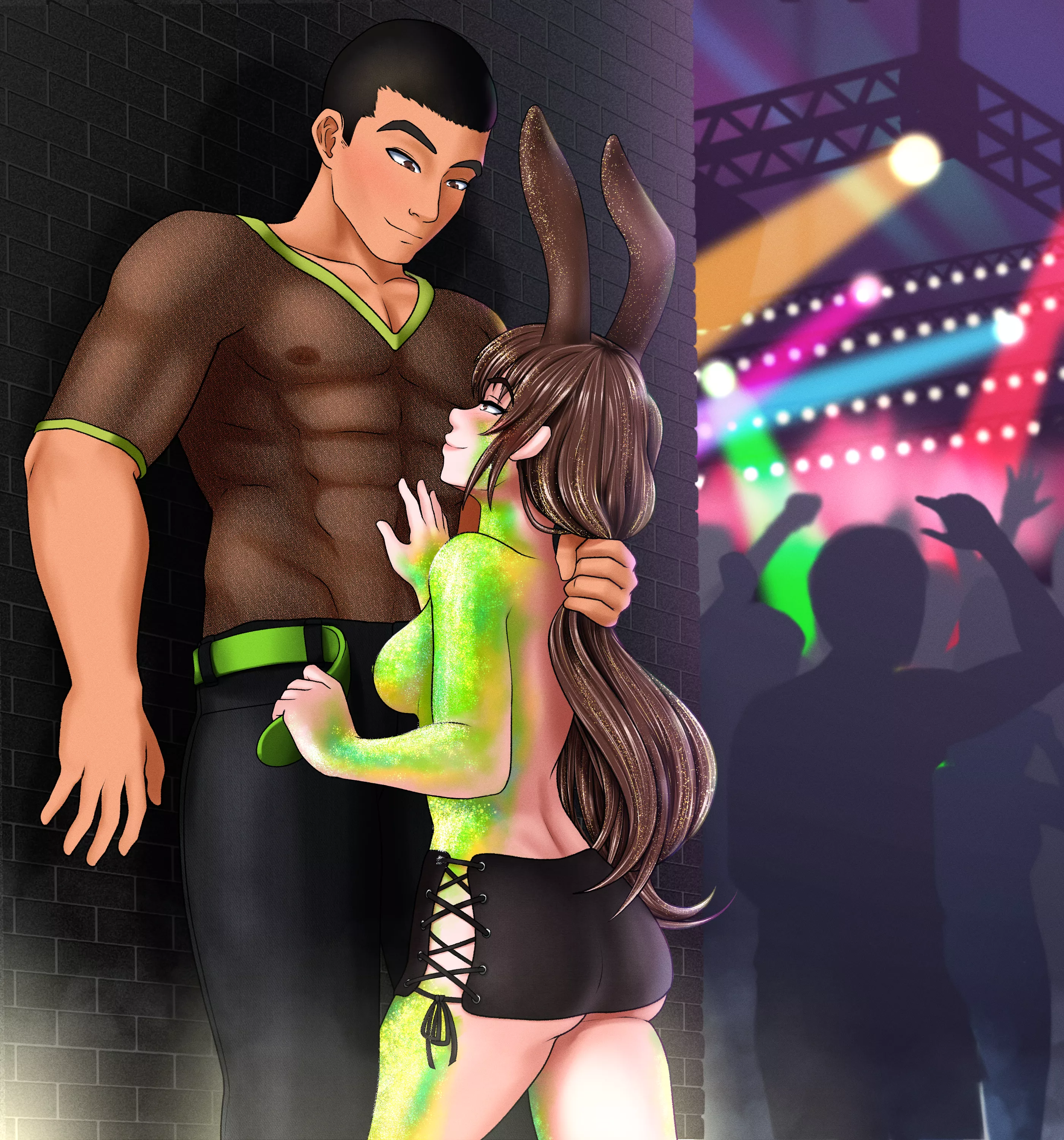 Velvet and Yatsu sneak away from the crowd for some privacy posted by draco9625