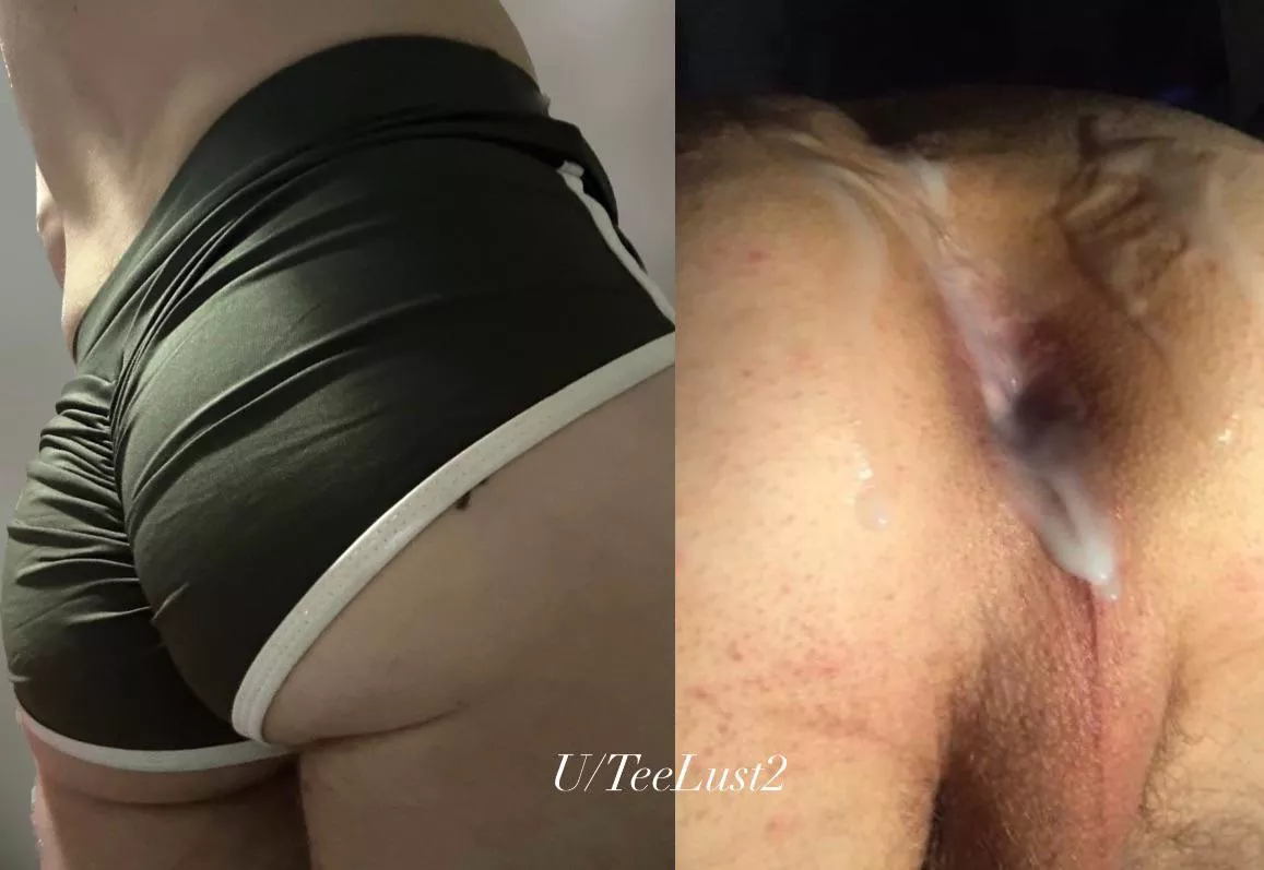 [18] Before & after - my shorts are a dick magnet and work every time 🙊 posted by TeeLust2