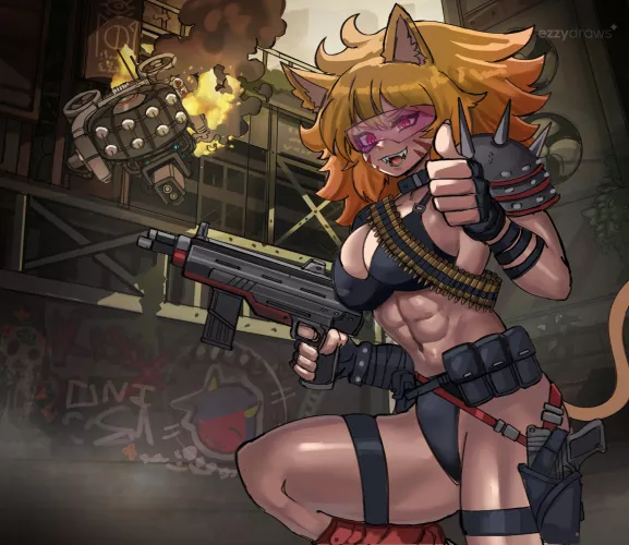 1980s Catgirl with Wild Frizzy Hair The Extinct Megafauna Progenitor of Today's Various Catgirl Species by @EzzyDraws 1980s Catgirl with Wild F by FidoMix_Felicia