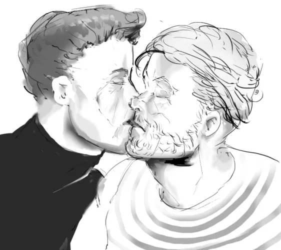 a kiss sketch by me by dogesaveloy