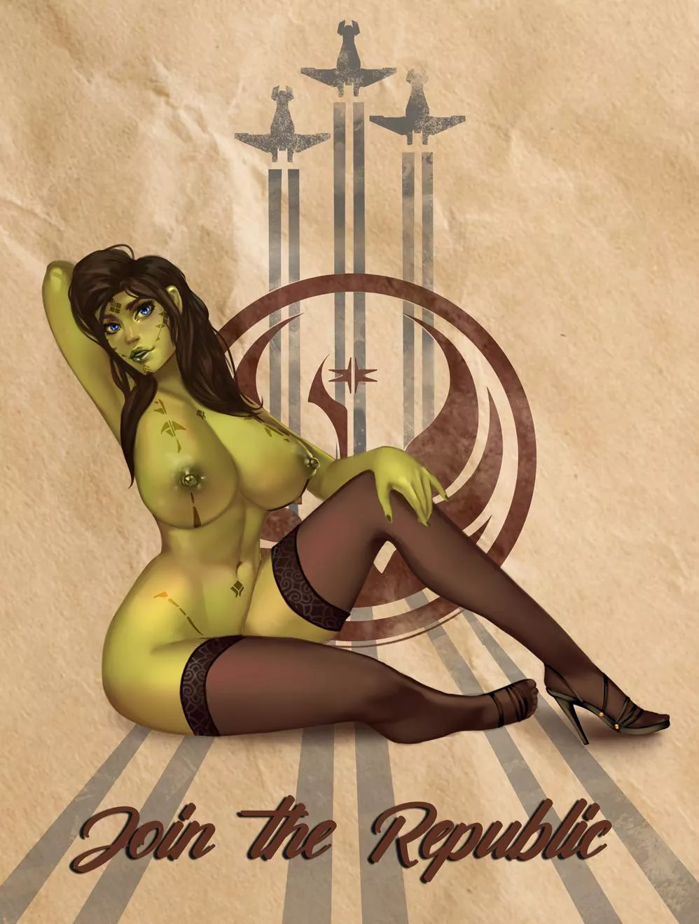 A Mirialan is doing some Republic propaganda (Holymeh) [Star Wars] posted by Millerrab