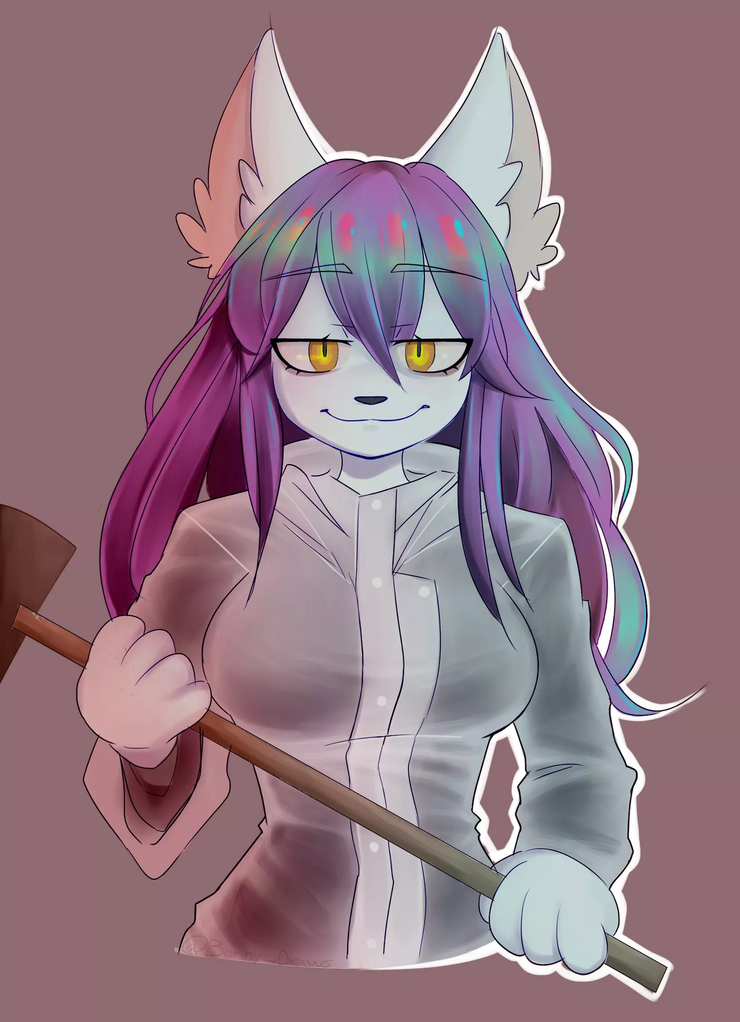 (Art by me) American Psycho. Commission for @starcrossed_fox on Twitter posted by BonnyDraws