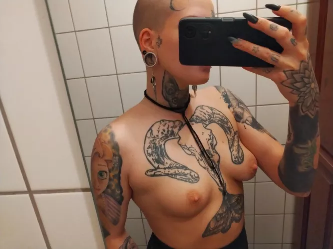 Does anyone like bald girls with tattooed boobies? 😄 by NocturnalContexta