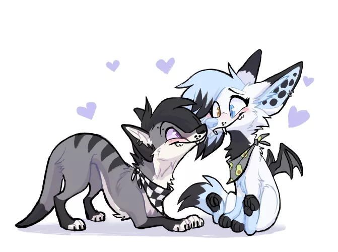 Emo dogs in love 🖤🤍 by glawg