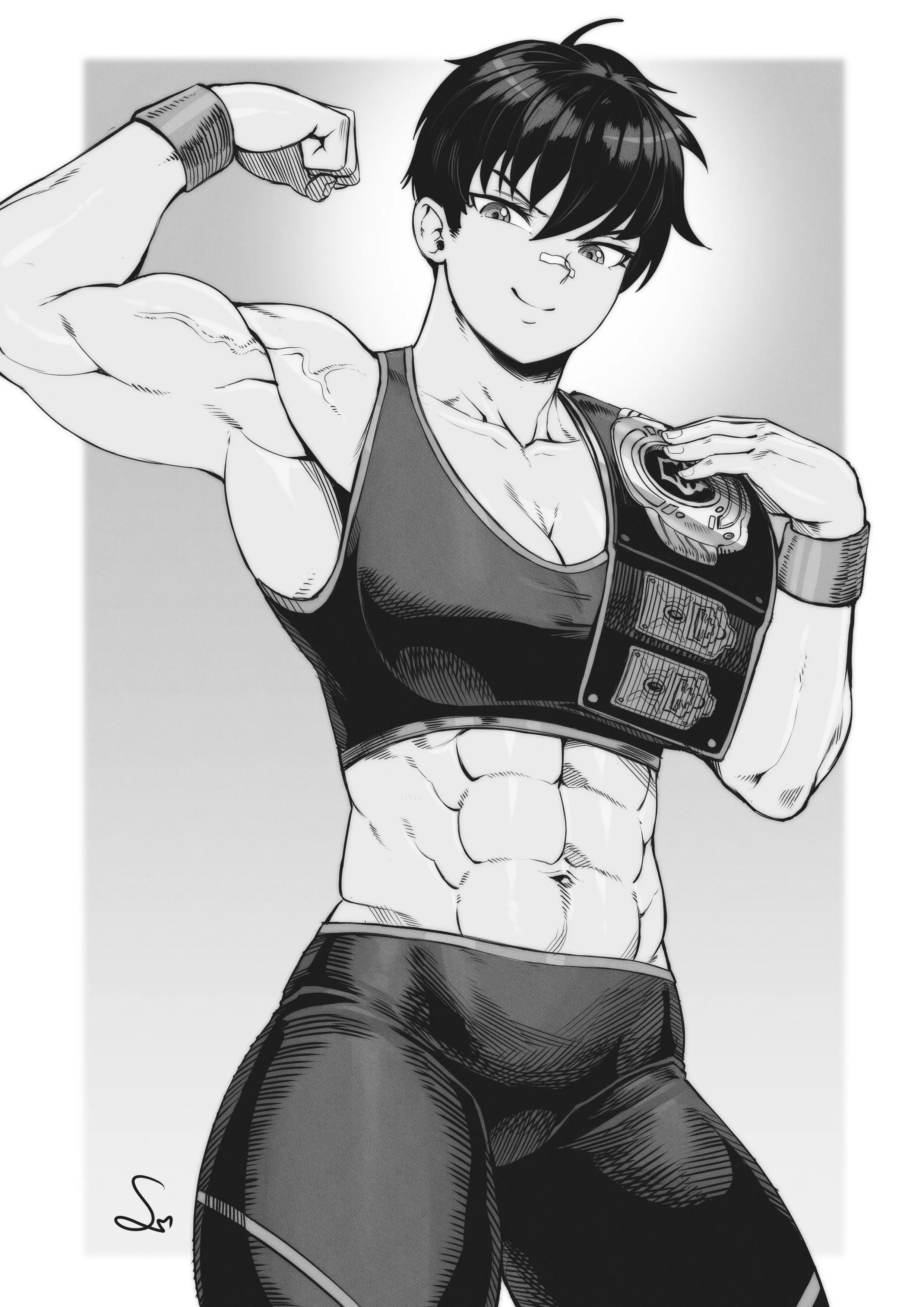 Female wrestler biceps flex [Artist: SpeedL00ver] posted by ComaOfSouls