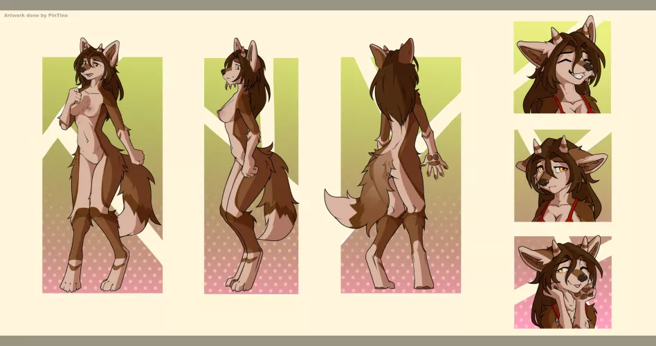 My cute awoomoo's reference sheet is finally done, and she's beautiful! (Art by Pintino on FA) by nf22