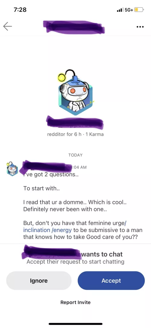 No, I have that “feminine urge/inclination/energy” to tie up my boyfriend and kiss him all over. Next question 🙄 by Vodkaspecialist