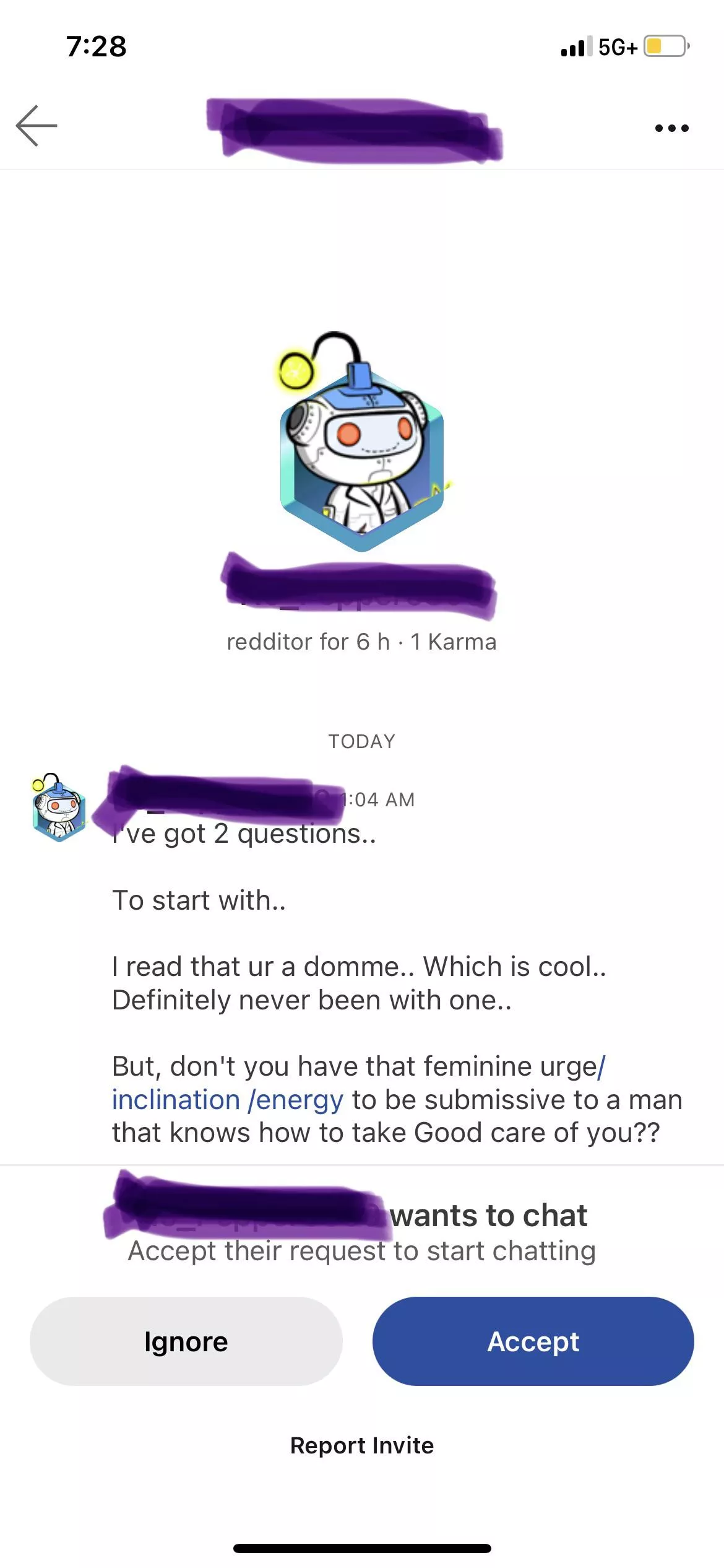 No, I have that “feminine urge/inclination/energy” to tie up my boyfriend and kiss him all over. Next question 🙄 posted by Vodkaspecialist