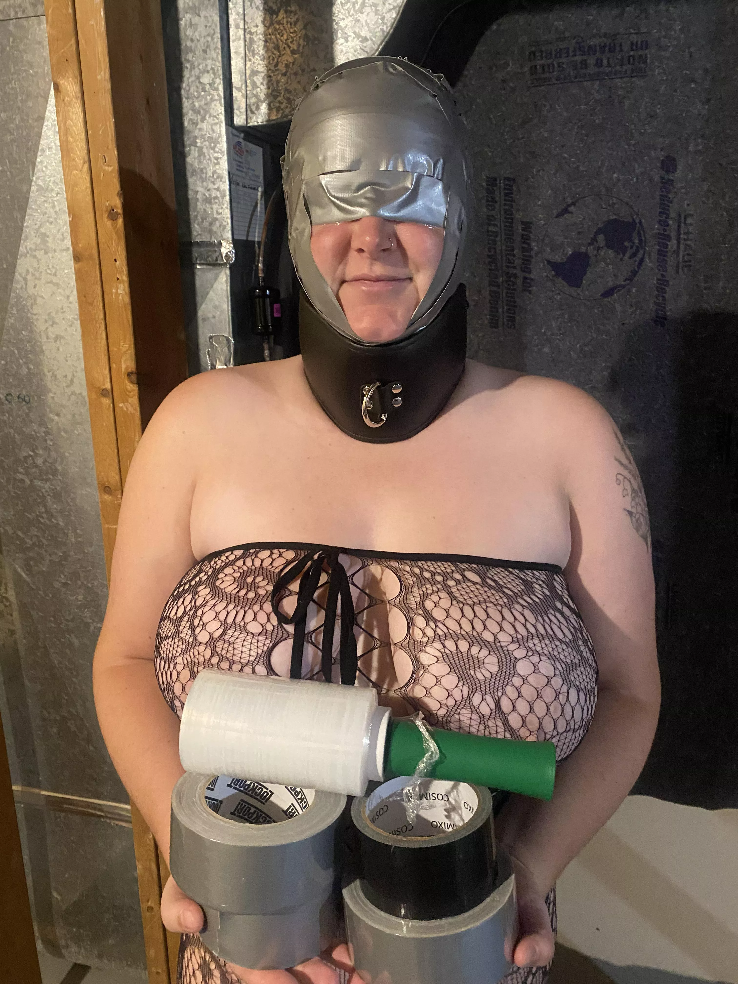 This fucktoy is being mummified today but she wants this subreddit to choose how! Traditional, ball tie, frog tie, standing or anything you can think of. Let us know in the comments and we’ll post the results tonight! [F27] posted by wybozz