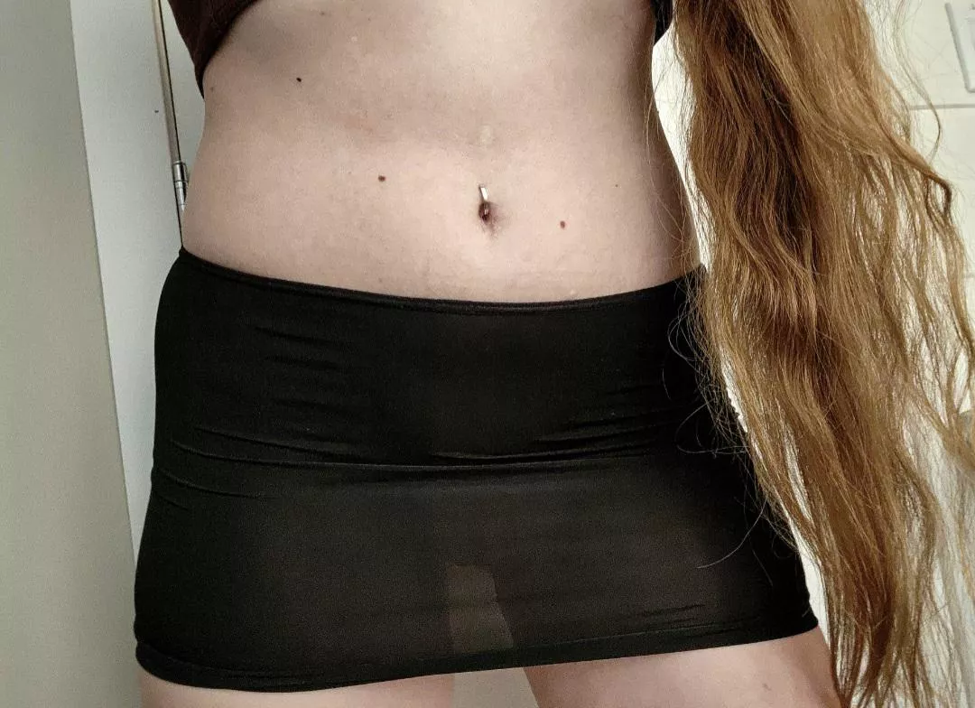 My skirt is a little see through... but it doesn't stop me from wearing it without panties. posted by shapedby_fire