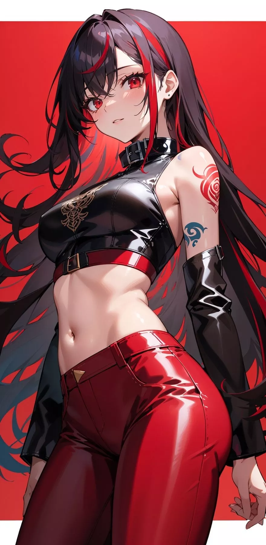 Red/Black Leather Outfit posted by CheetahSperm18