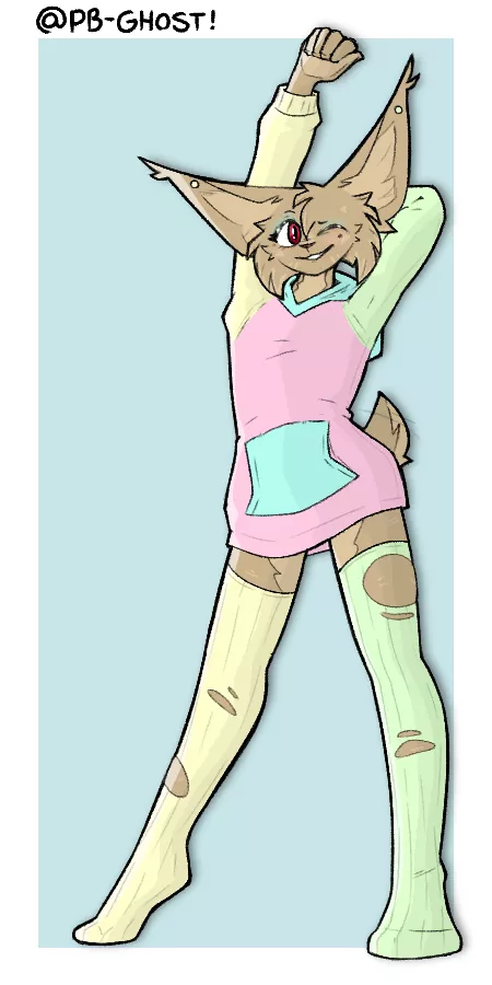 Stretchin' (art by pb-ghost) posted by DHx_Crocodile