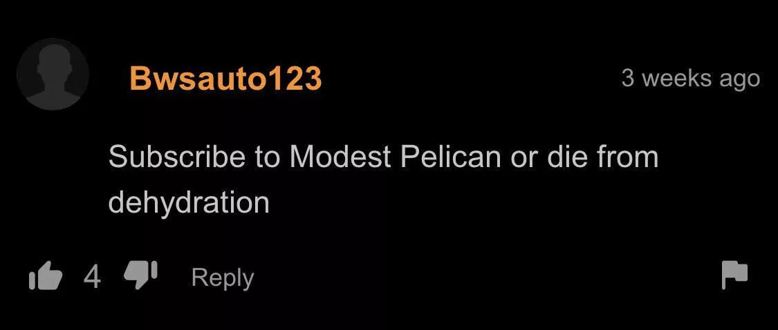 Sub to modest pelican posted by FoxtrotIsADegenerate