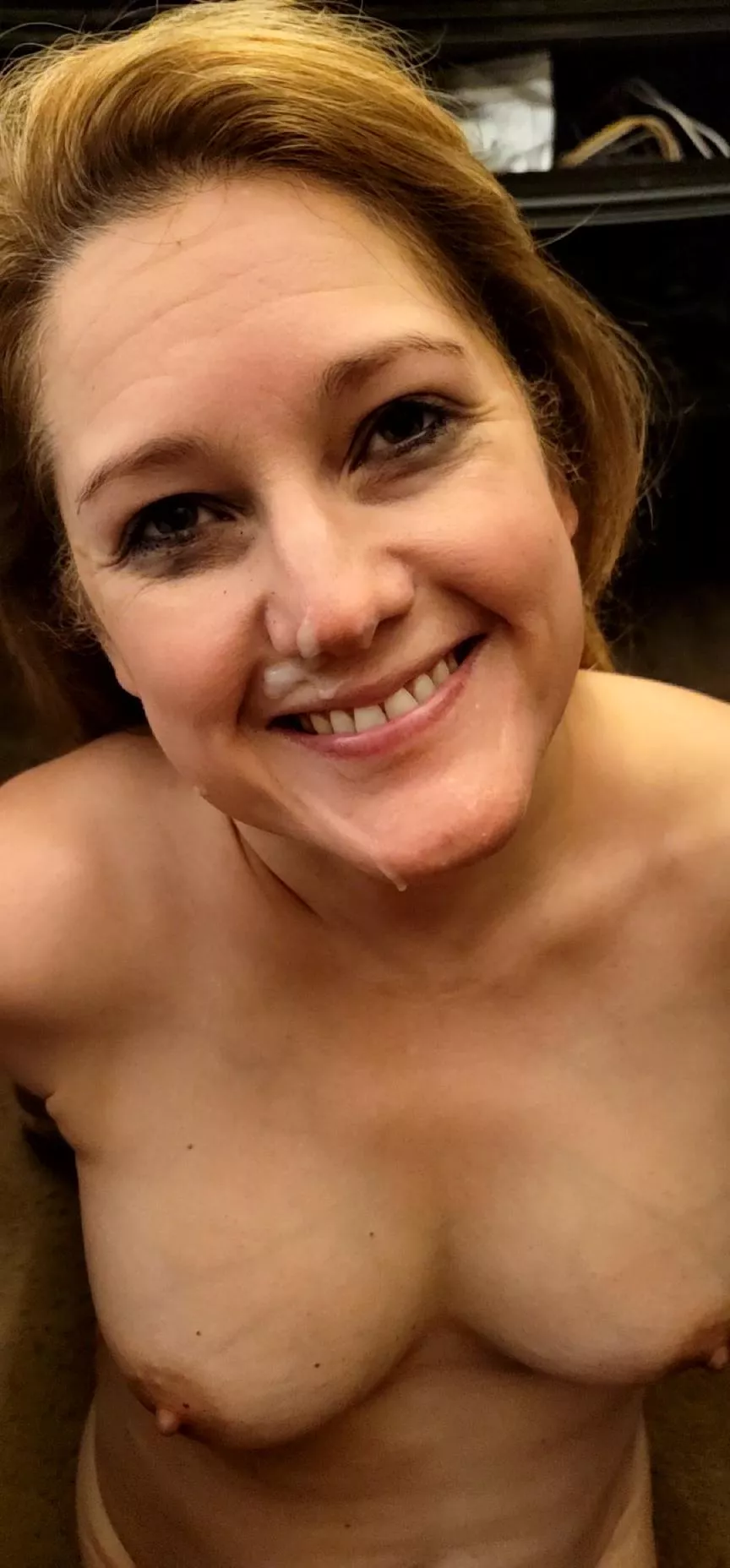 I love catching his cum on my face! Just wish there was more. posted by Gracie_Lays