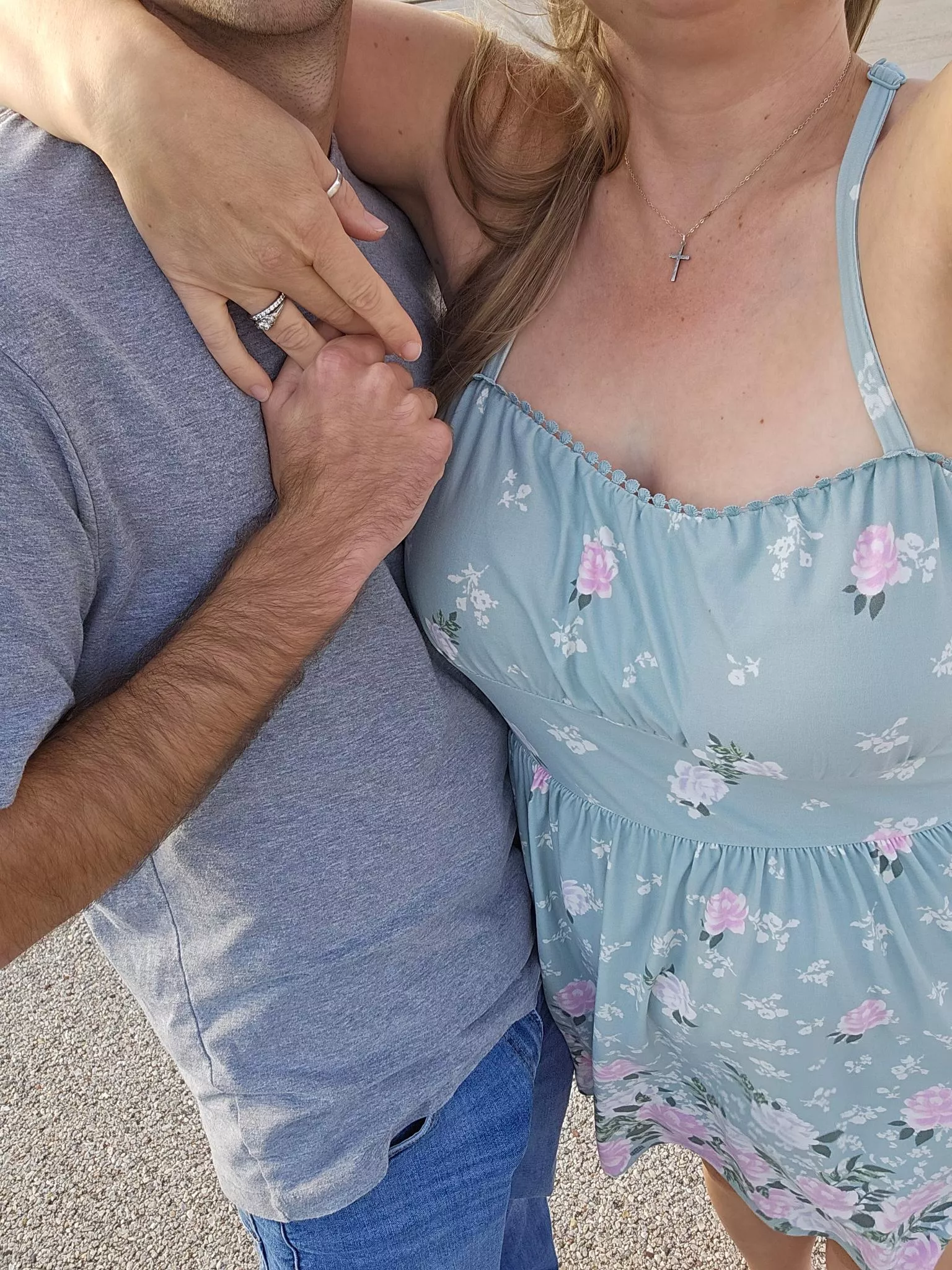 I met a friend, from the group, for some shopping and he wanted me to take a picture with my wedding ring showing for you! Happy Friday! 42F posted by Easterniowahotwife