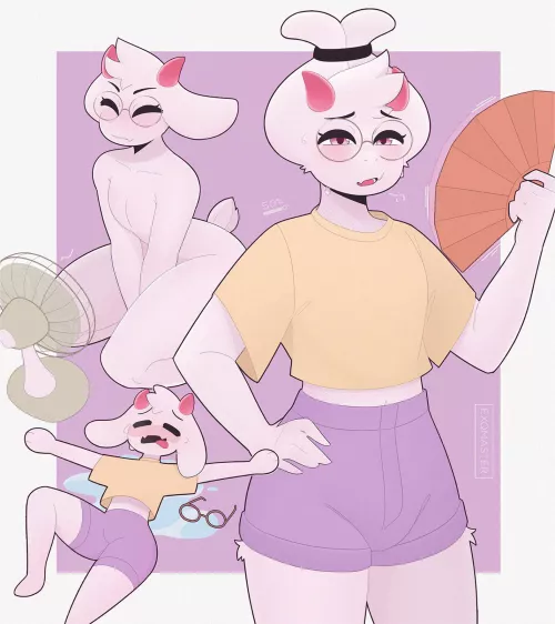 [Ralsei] suffering from the heat and sweat (exqm_) by Justanormalperson287