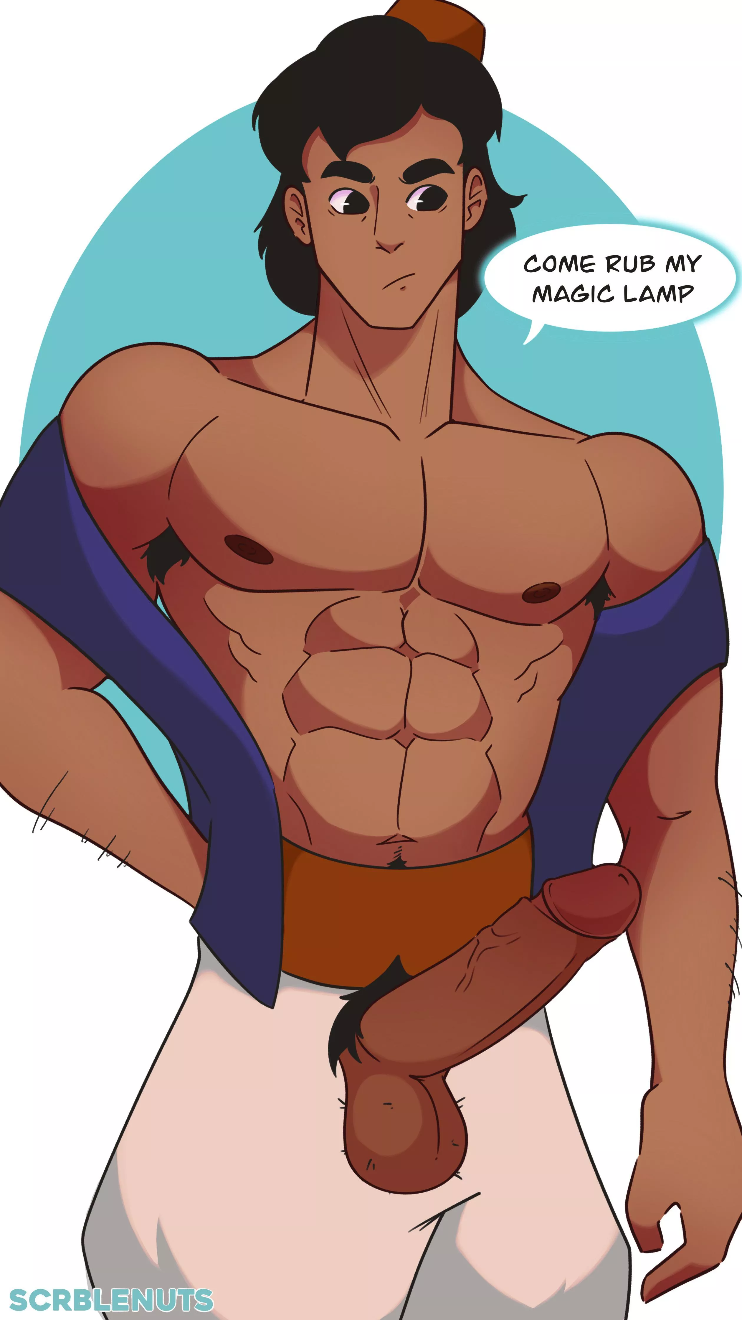 Aladdin: “Come rub my magic lamp” (scrblenuts) posted by scrblenuts
