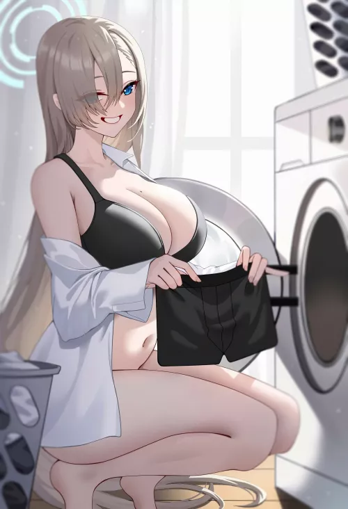 Asuna's Laundry Day [Blue Archive] by CheetahSperm18