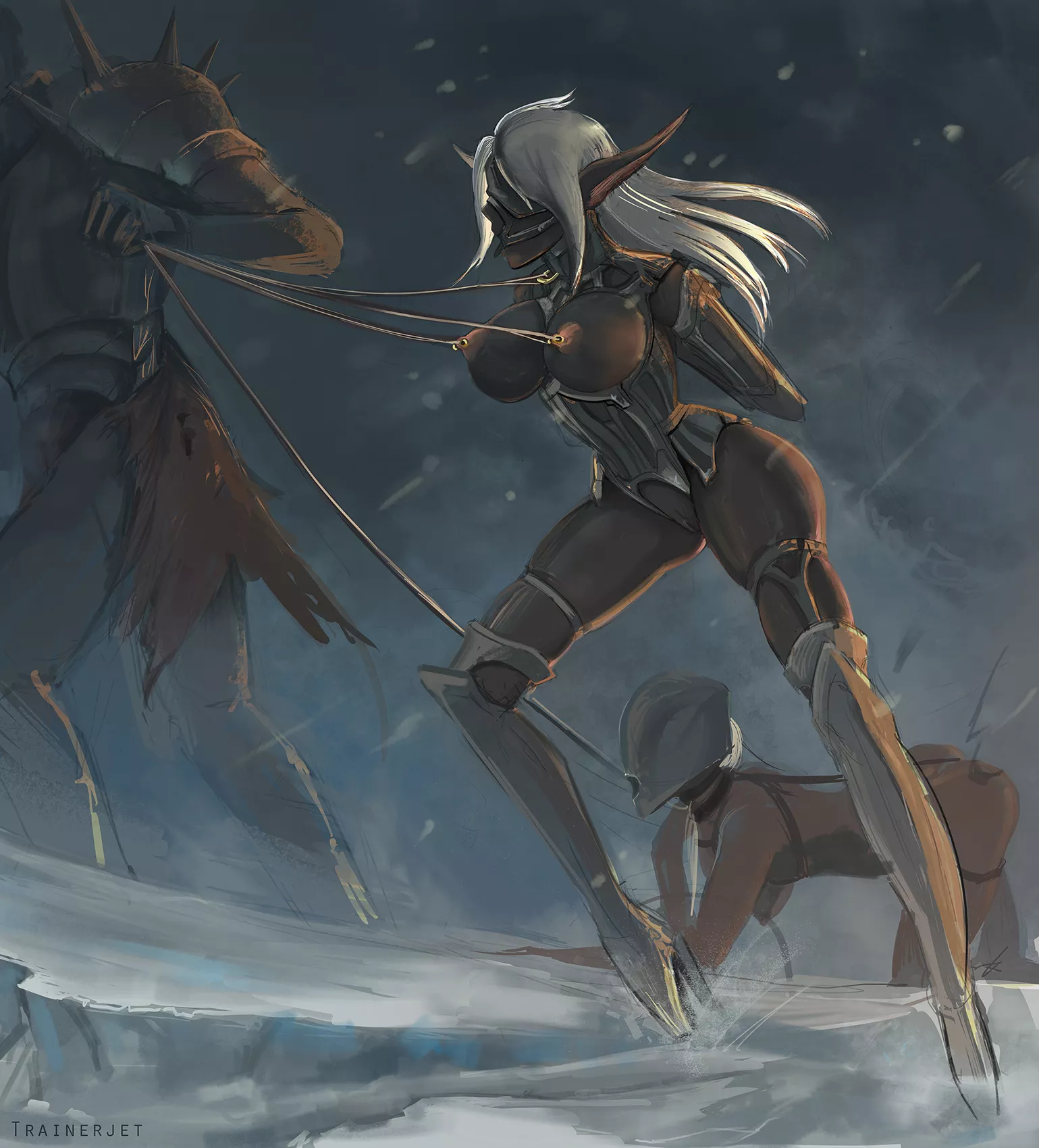 Even other Drow aren't safe when a slaver team roles through. In fact, I prefer it. It's rare that I get to break one of my own. posted by from_onhigh