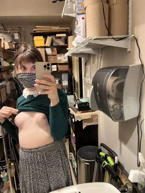 happy friday! here's a cheeky little titty pic in the work bathroom for you lovely people 💗 by transspuppy