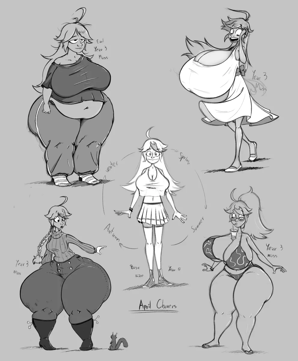 New OC - April Chauers Fun lil' character idea came to fruition: meet April. Her body changes depending on the season of the year. The more weight she gains, the curvier she gets! posted by FierceContinent