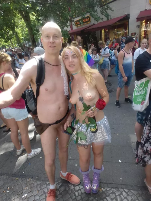She is so lovely no? At Pride 2019, more of my nudist adventures, included videos, at mynudistlife.wixsite.com/bart enjoy/share! by AromaticChoice9627