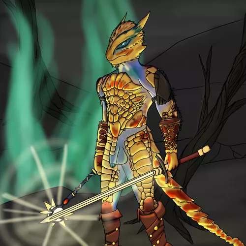 Warrior of moon and sun (art by me) by MagicKoboldBoi