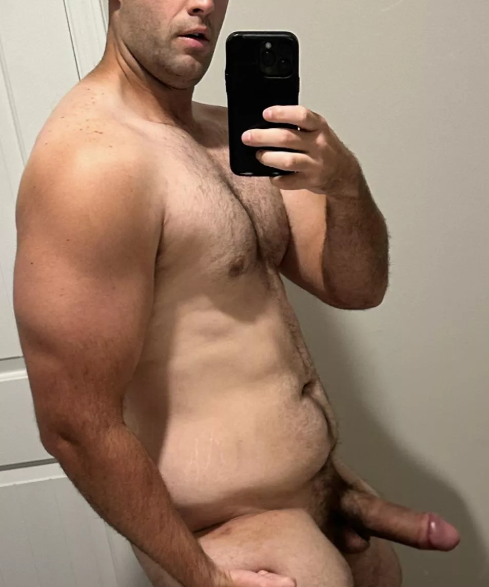 (32) finally decided to take the shirt off and show the hard cock. Do y’all want more like this? posted by SirCumsTooMuch825