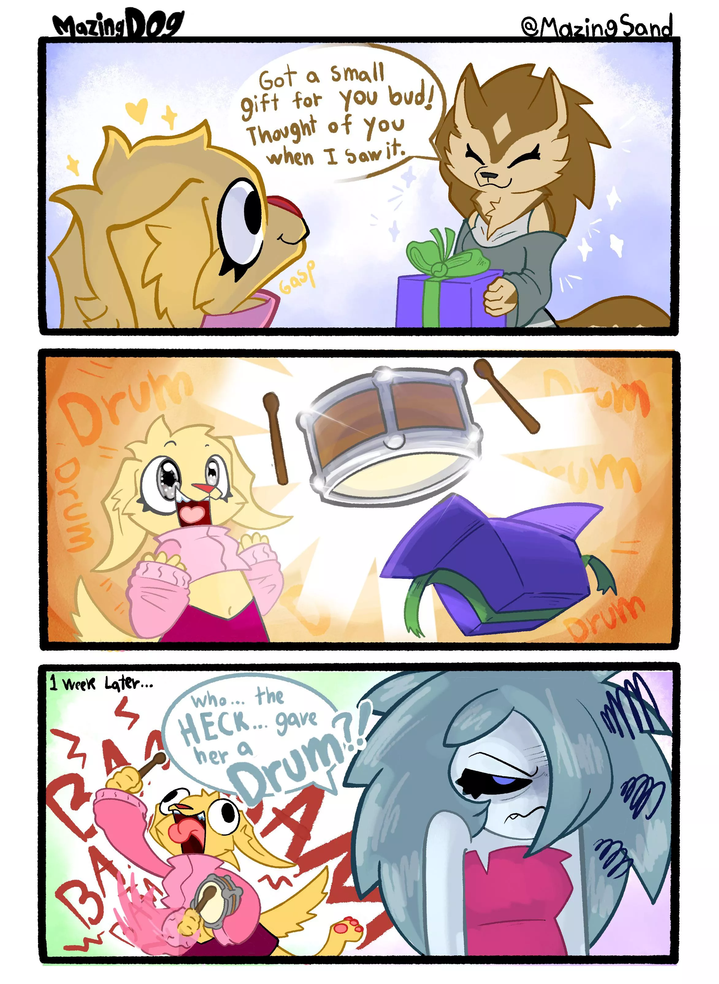 A mazingDOG COMIC!!! “Drum drum drum” (by me) posted by MazingSand