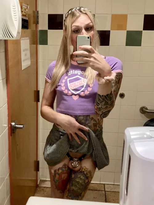 Am I a good girl for going out in chastity? 🥺 by Luci_Belle