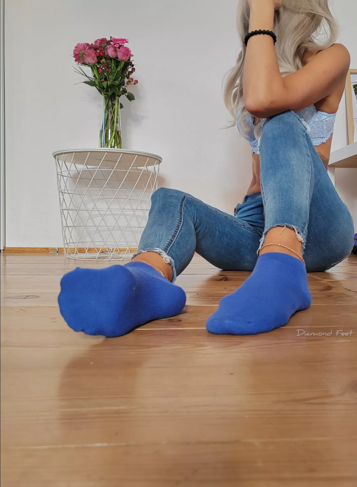 Blue socks 💎 posted by xDiamondFeetx