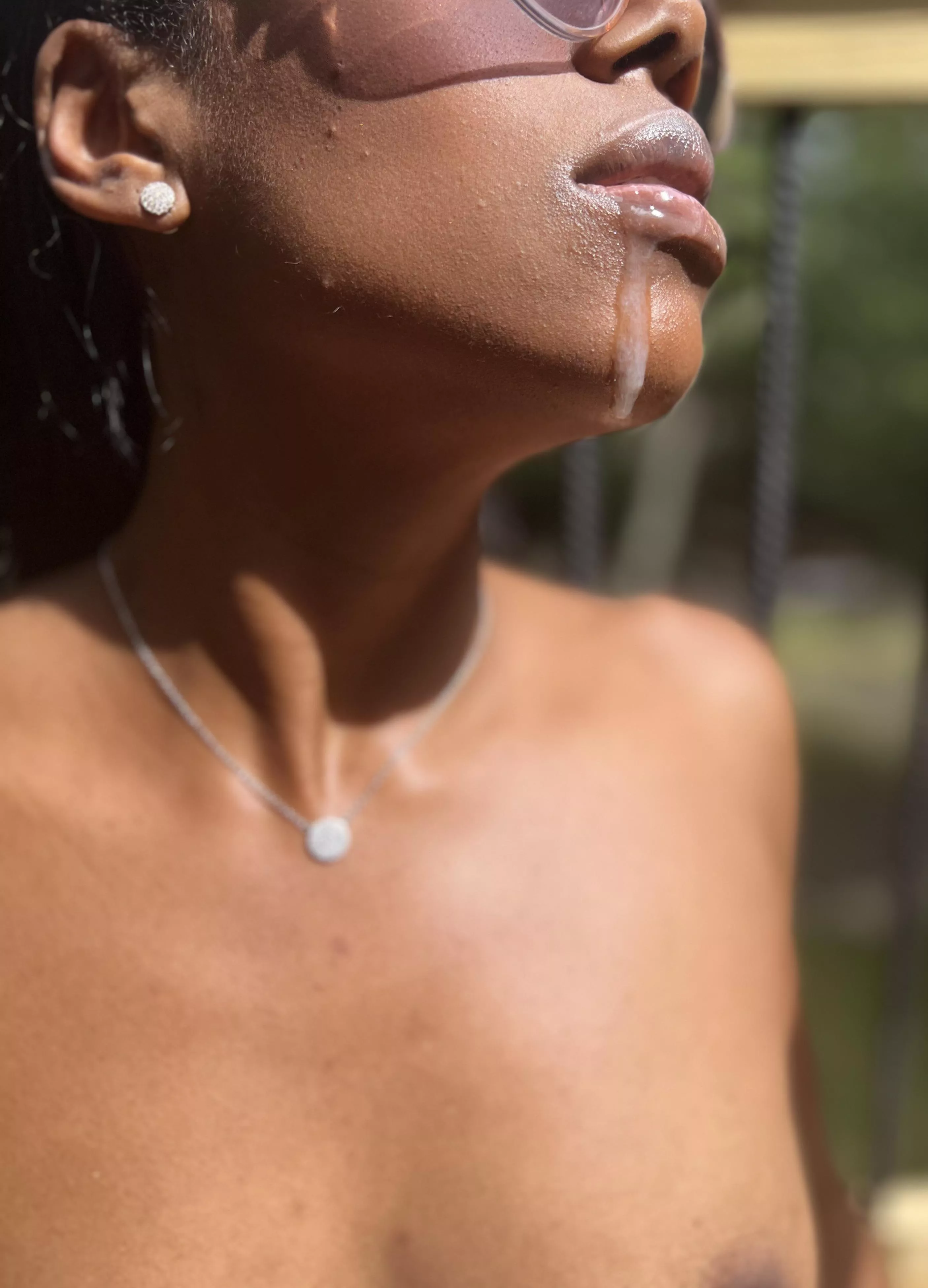 I think I have cum dripping down my lips onto my tits. Can you check for me posted by blkbeautywild