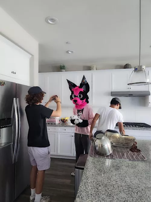 Pulled up to my friends birthday party, they covered me in hats :3 by ColinTBC