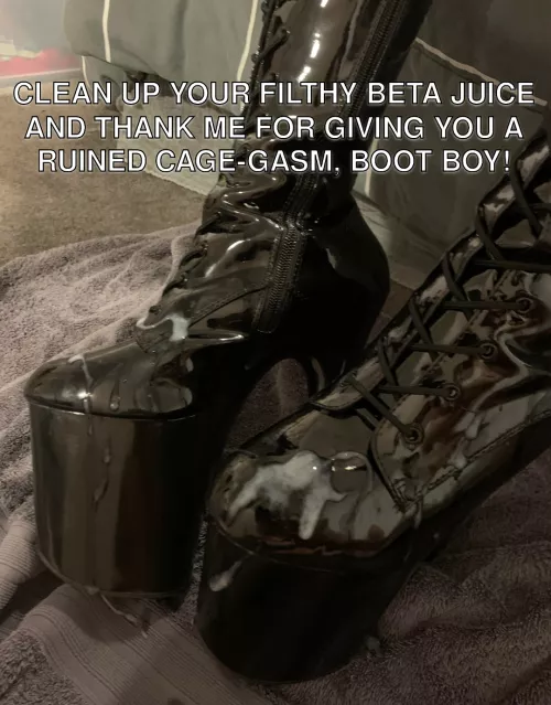 Be a grateful boot boy. by lockedslaveboy030