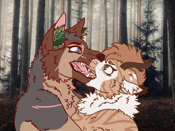Captured >:3 !! Featuring mine and my gf’s sonas! (Mara (left) she/her, Martyn (right) they/he/it) Art by me ! by SLUGROT_T44