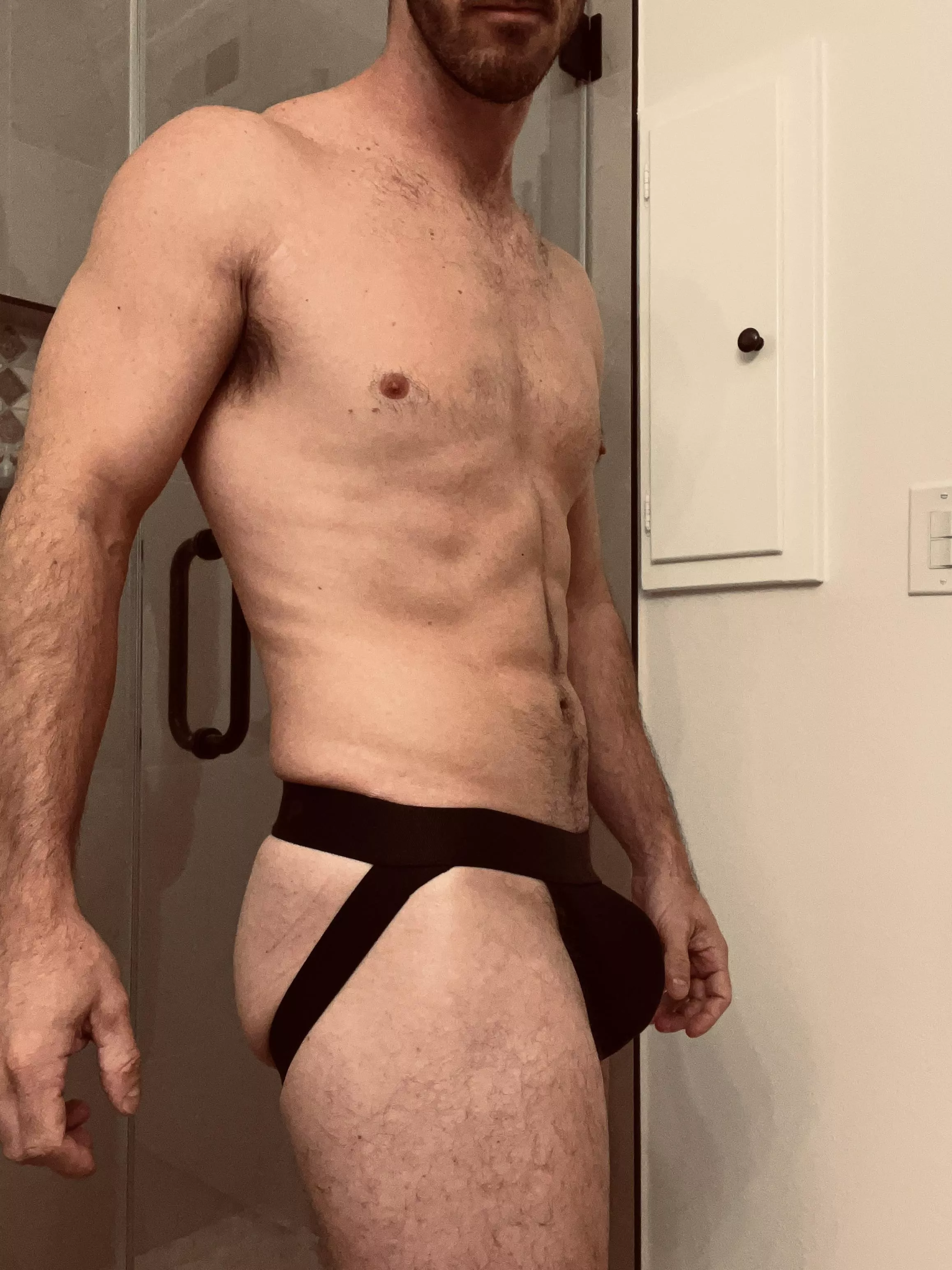 Jock under work clothes today posted by AffirmativeTouch