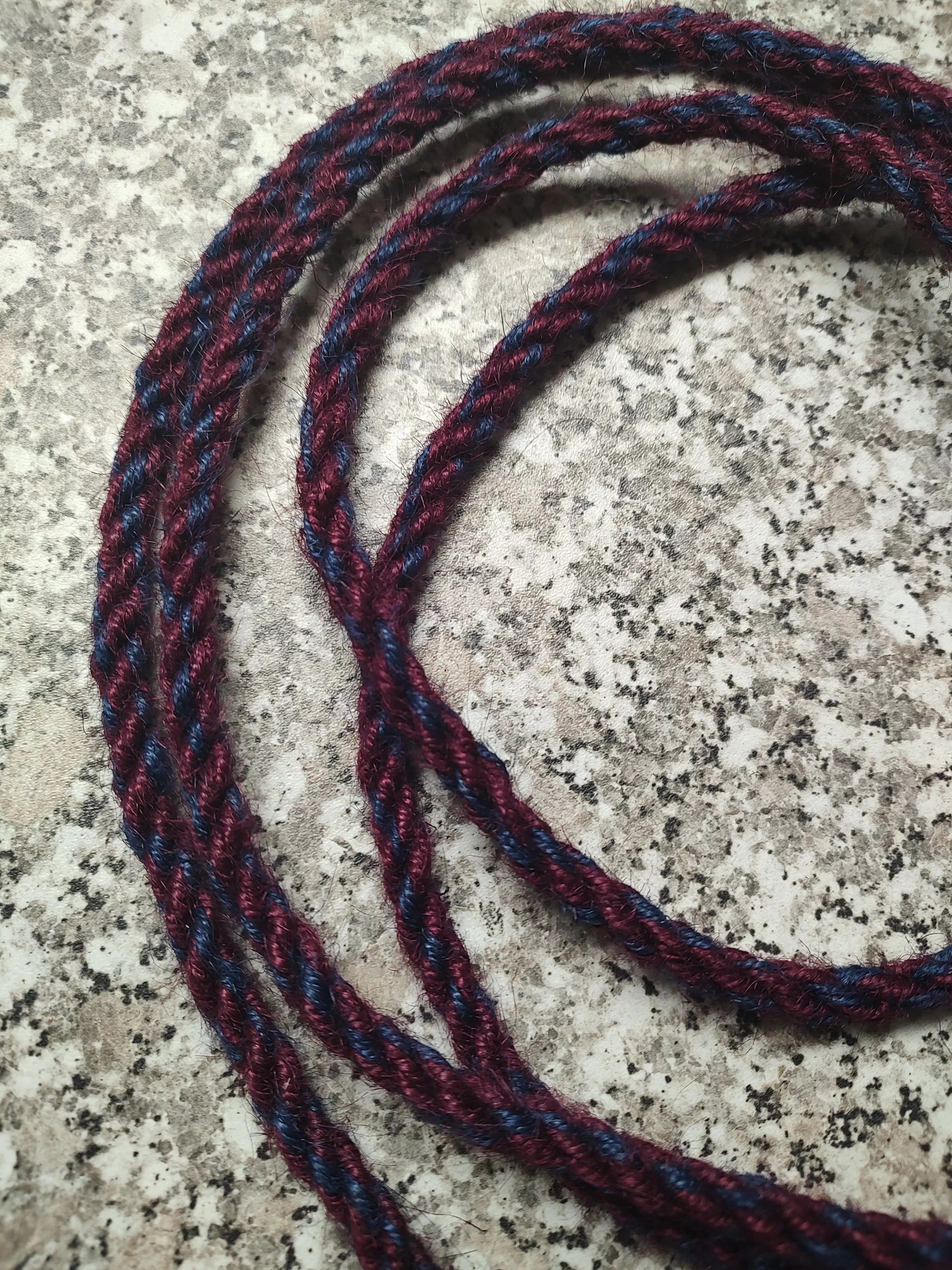 Latest multicolored dyeing project! Now I just have to figure out how to make longer lengths... posted by GroovyRaven92