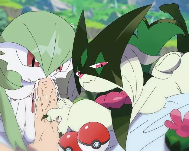 Meowscarada and Gardevoir (SparkleSp1) by SP1_Station