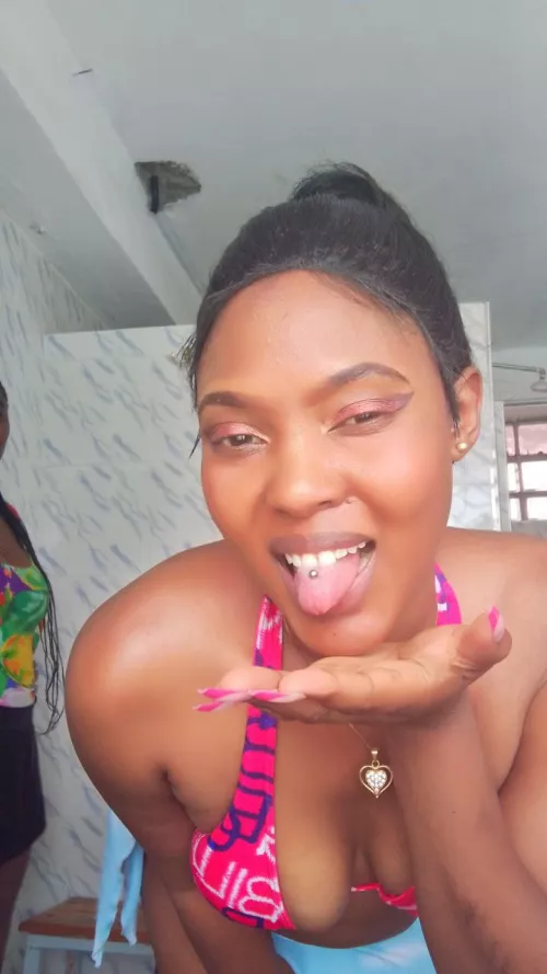 We both know this pink set won't stay on me for very long 💦👅 by frogsgorff