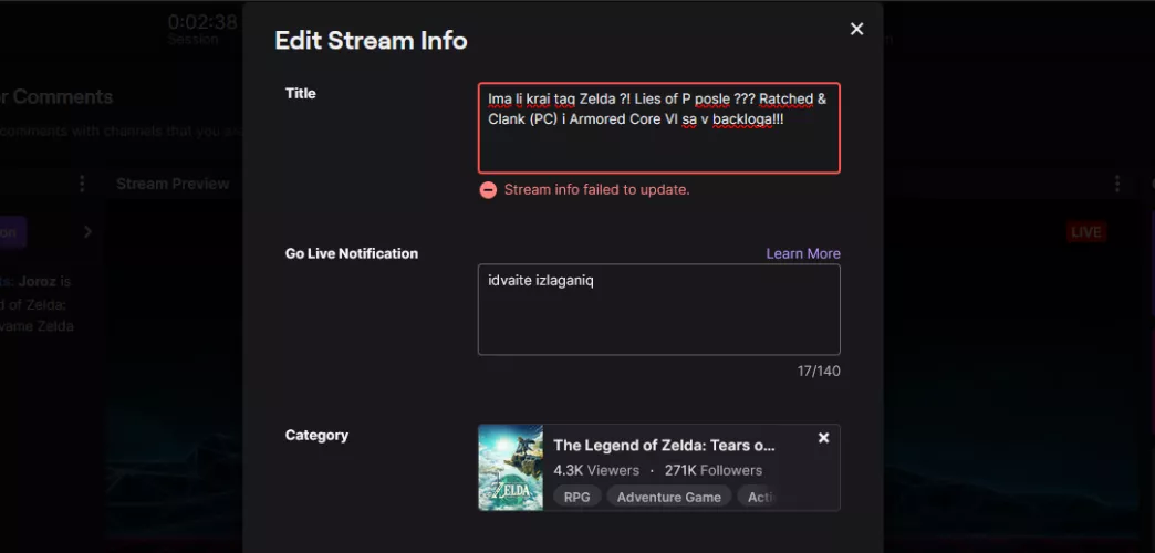 Where is the problem in this stream title? Any ideas? by Jorrozz