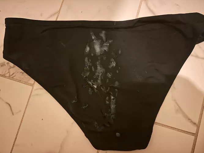 He told me pulled these from our hamper, smelled my gusset and then shot his load on them. by Hesitant-Housewife
