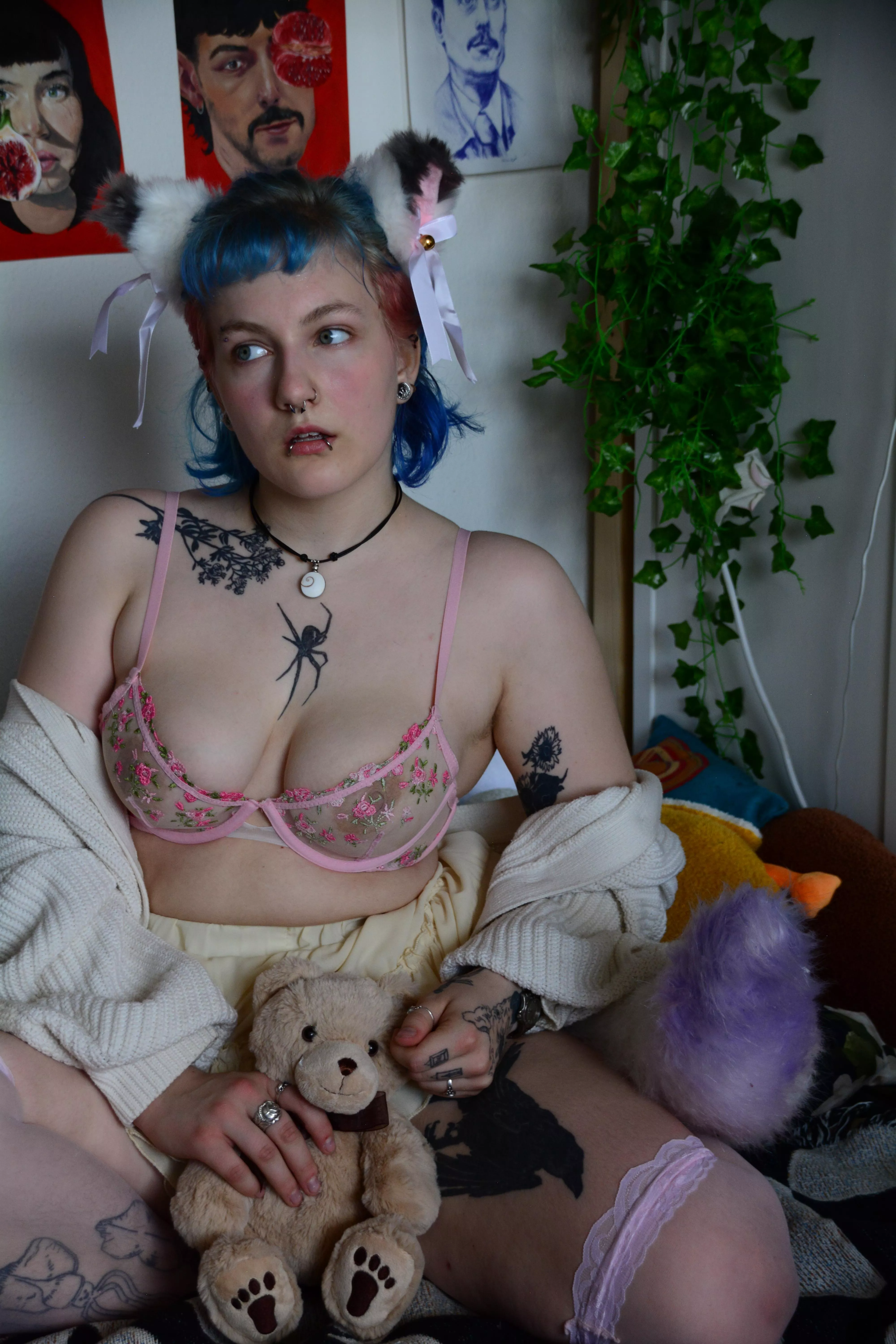 My tail wiggles when I have my teddy by my side :3 posted by FreakingTrap