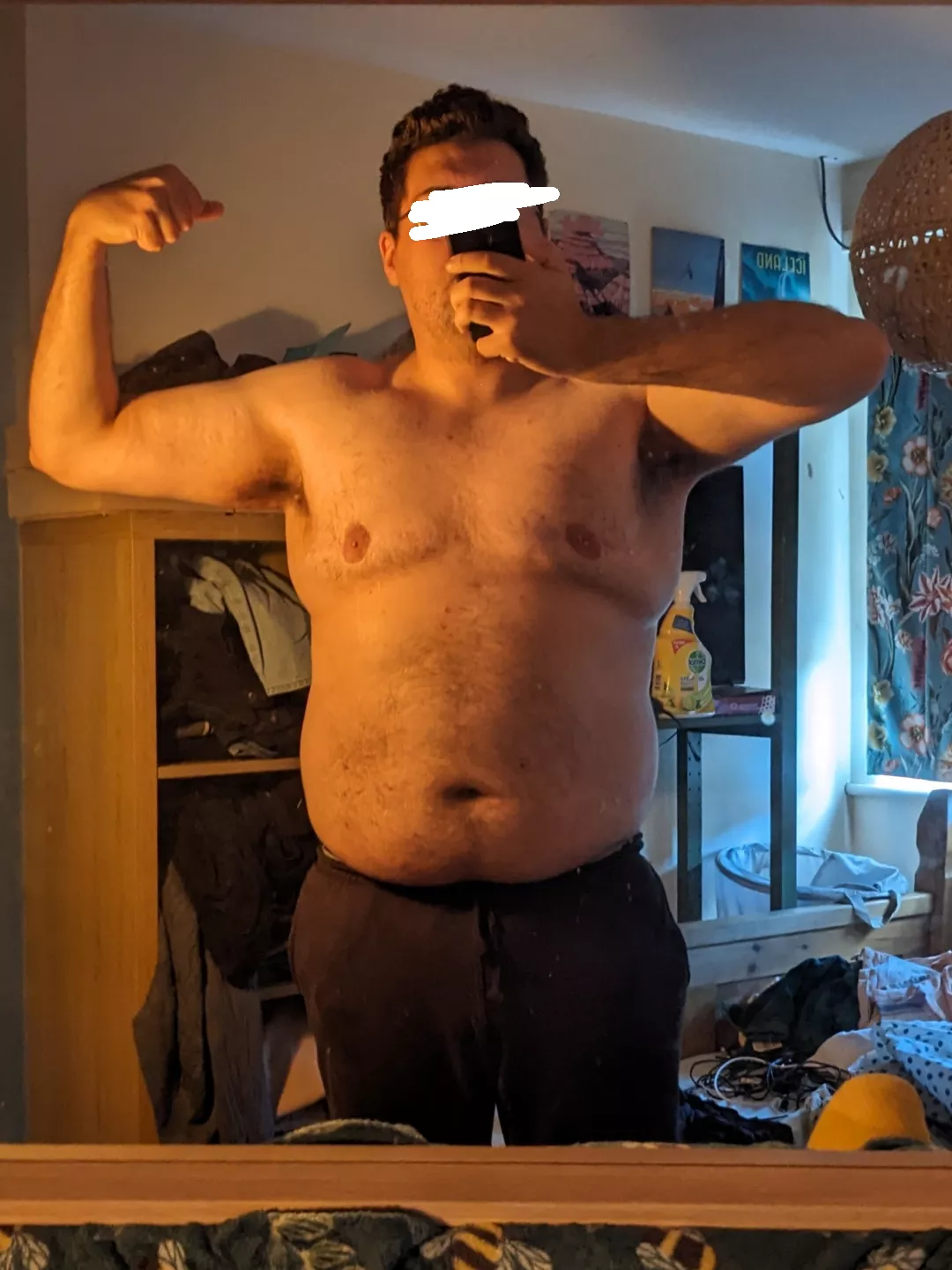 Proud of my fitness progress but still maintaining my cuddle factor, what do you think? posted by tree_sip