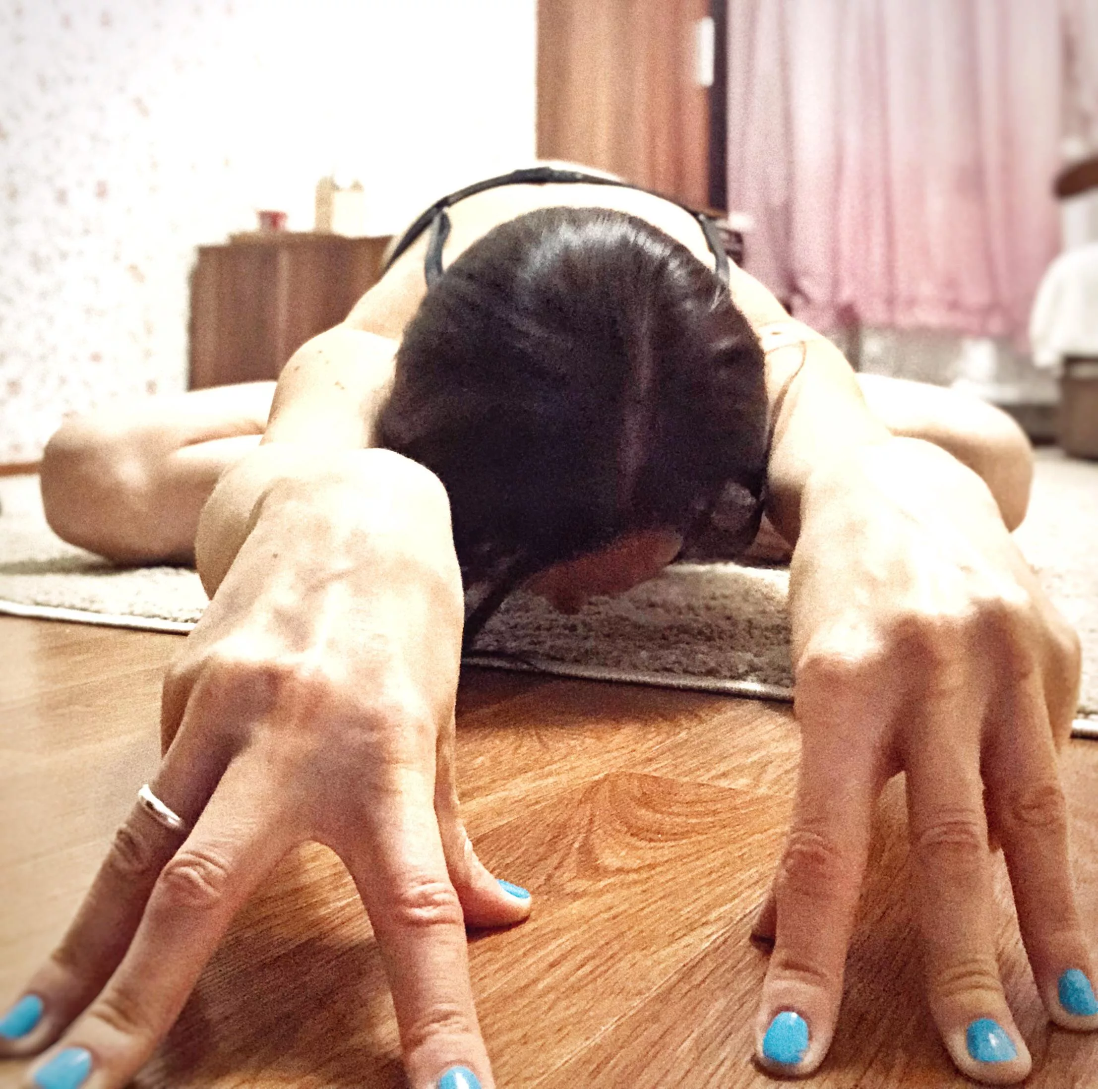 The lower you fall, the higher you'll fly. Butterfly pose. Version posted by Nerdbird_OF