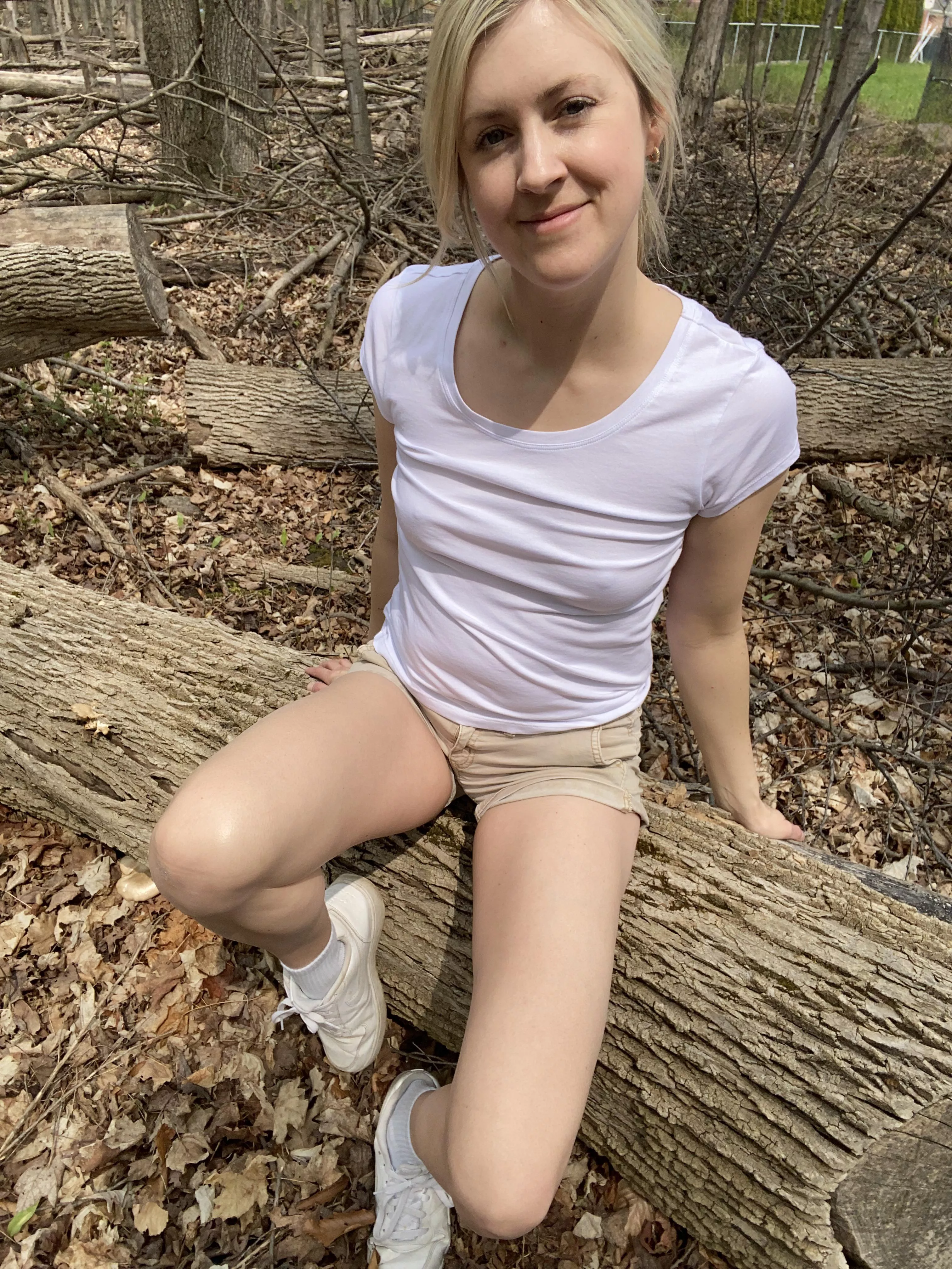 This isn’t the type of wood I wanted to sit on but I guess it will do 🪵 posted by Liz_XO_