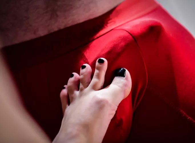 Toes teasing his dick! OC by Disastrous_Gur7156